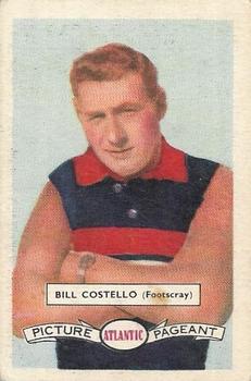 1958 Atlantic Petrol Stations Victorian League Stars #28 Bill Costello Front